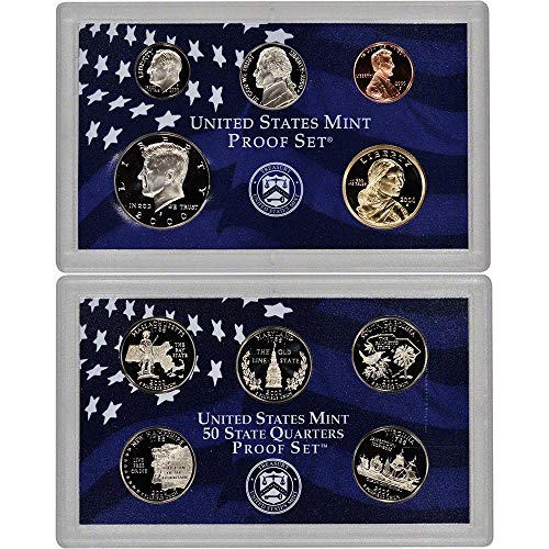 2000 S Gem 10-Piece Proof Set - Penny, Nickel, Dime, 5-Statehood Quarters, Kennedy Half and Sacagawea Dollar US Mint OGP - Excellent Proof Coins
