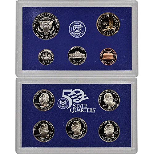 2000 S Gem 10-Piece Proof Set - Penny, Nickel, Dime, 5-Statehood Quarters, Kennedy Half and Sacagawea Dollar US Mint OGP - Excellent Proof Coins