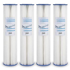 geekpure whole house pleated pp polypropylene sediment filter -4.5" x 20"-5 micron (pack 4)
