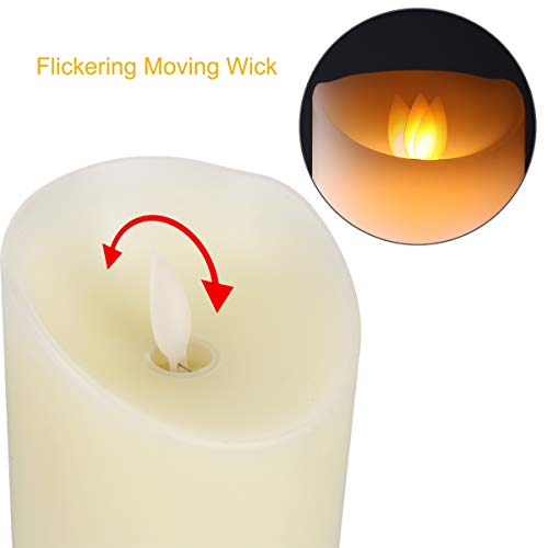 Flameless LED Candles Light, ALED LIGHT 3 Pack Warm White Plus Multicolor Real Wax Battery Operated Electric LED Battery Candles with Timer FLameless Pillar Candles for Decoration
