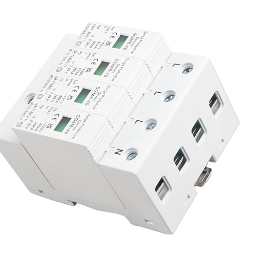 4P 40KA House Protector,220V Protective Device,Din Rail Low‑voltage Arrester,Fire Proof,High Conductivity,Quick Response,for Protect Electric System,On-Loading Electrical