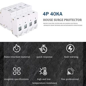 4P 40KA House Protector,220V Protective Device,Din Rail Low‑voltage Arrester,Fire Proof,High Conductivity,Quick Response,for Protect Electric System,On-Loading Electrical