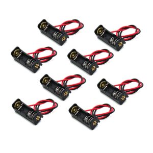 8 pack a23 battery holder box with wire leads 12v 23a battery holder spring clip case black plastic housing.