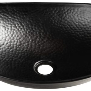 Monarch Abode 19186 Hand Hammered Matte Black Harbor Vessel Bathroom Sink (19 inches)