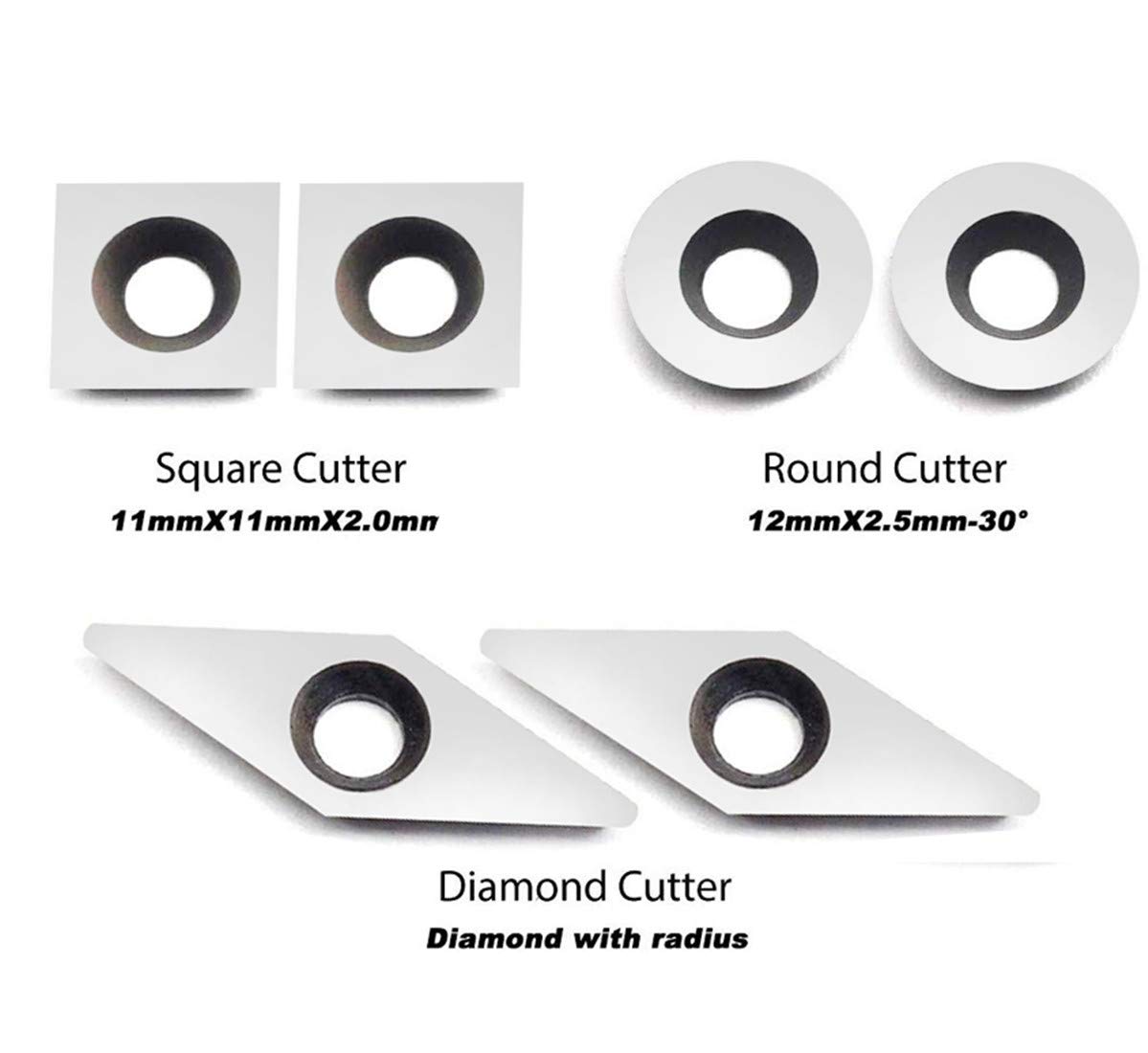 YUFUTOL Carbide Woodturning Tool Mini Size (3 Piece Set) Includes Diamond Shape, Round and Square Turning Tools With Comfort Grip Handles Perfect For Turning Pens or Small to Mid-Size Turning Project