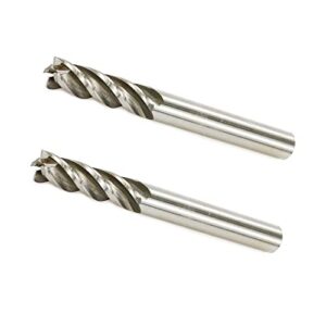 rannb 4 flutes end mill cutter 5/16"/8mm cutting dia 5/16"/8mm shank dia - pack of 2
