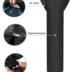 SIRUITON Patio Heater Covers with Zipper and Air Vent,Waterproof,Dustproof,Wind-Resistant,UV-Resistant,Snow-Resistant,（87" Height x 33" Dome x 19" Base,Black）