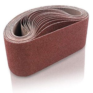 Coceca 3x18 Inch Sanding Belts, 21 Packs Belt Sander Paper Aluminum Oxide Sandpaper (Assorted 3 Each of 40 60 80 120 180 240 320 Grit) for Sander Woodworking