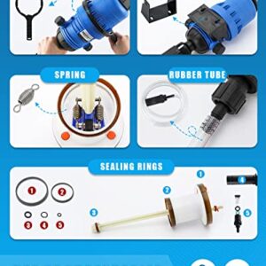 NEWTRY 1%-10% Fertilizer Injector for Drip Irrigation, Adjustable Water Powered Dosing Pump, 3/4" NPT