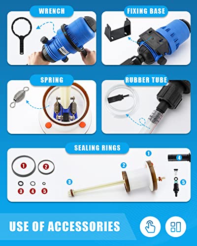 NEWTRY 1%-10% Fertilizer Injector for Drip Irrigation, Adjustable Water Powered Dosing Pump, 3/4" NPT