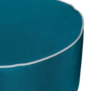 QILLOWAY Indoor/Outdoor Inflatable Stool,Round Ottoman,All Weather Foot Rest for Kids or Adults, Camping or Home (Peacock Blue)
