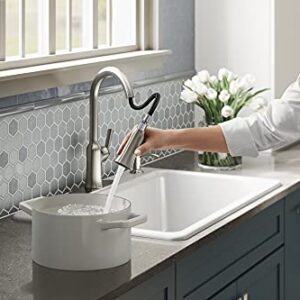 KOHLER Brynn Pull Down Kitchen Faucet, 2 Function sprayhead, Magnetic Docking, Stainless Steel, K-R23089-SD-VS