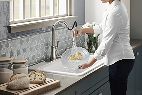 KOHLER Brynn Pull Down Kitchen Faucet, 2 Function sprayhead, Magnetic Docking, Stainless Steel, K-R23089-SD-VS