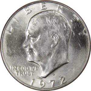 1972 d eisenhower dollar bu uncirculated mint state clad ike $1 us coin