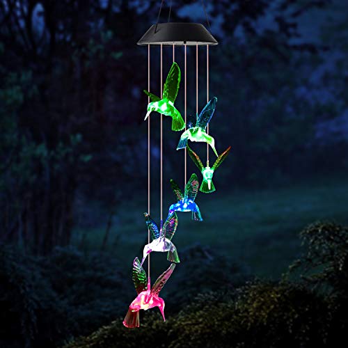 Mother Gift, Gifts for Grandma, Hummingbird Gifts, Hummingbird Wind Chimes Outdoor,Solar Wind Chimes, Gifts for mom, Birthday Gifts for Women, Garden Gifts, Garden Decor, Yard Decor