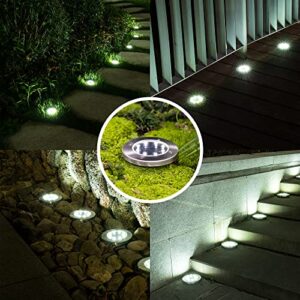 GIGALUMI Solar Ground Lights 12 Pack, 8 LED Automatic Solar Garden Lights, Waterproof Solar Powered In-Ground Lights Outdoor for Pathway Yard Landscape Patio Walkway and Lawn (Cold White)