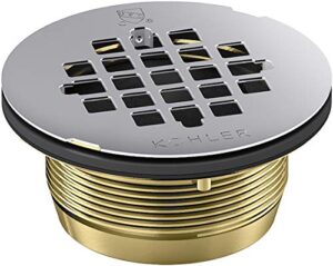 kohler k-22675-s round brass shower receptor drain, stainless finish