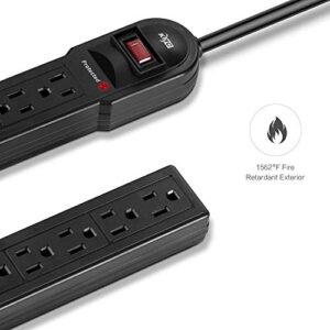 KMC 6-Outlet Surge Protector Power Strip 10-Pack, 735 Joules, Overload Protection, 2-Foot Cord