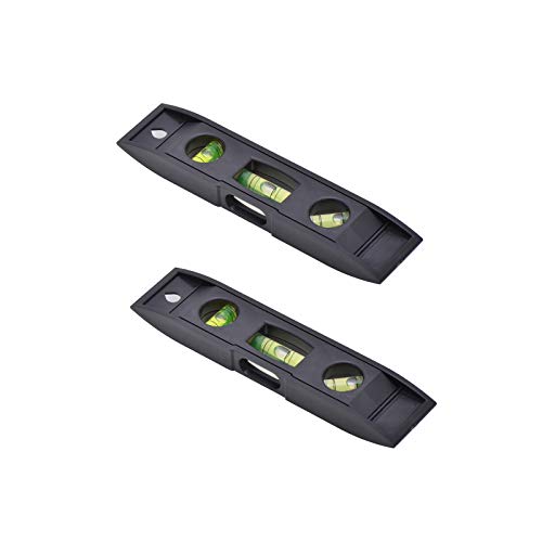 6-Inch Magnetic Torpedo Level 3 Bubbles Home Use Black, 2PCS