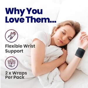 Wrist Wraps for Wrist Tendonitis - Wrist Support for Carpal Tunnel Pain Relief. Ganglion Cyst Wrist Brace or Carpal Tunnel Wrist Splint - 2 Wrist Wraps for Weightlifting Women Men Left & Right Hands