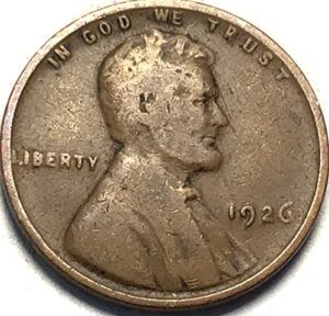 1926 p lincoln wheat cent penny seller very good