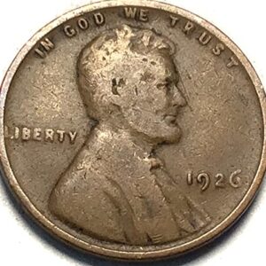 1926 P Lincoln Wheat Cent Penny Seller Very Good