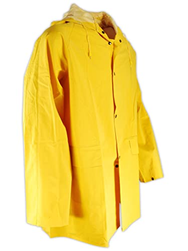 MAGID RainMaster PVC Jacket with Snap Closures, 1 Jacket, Size XL, Yellow PVC Shell and Vinyl Lining, HJ7819