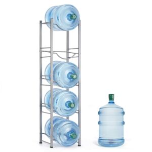 oyeal water jug stand 5 tier water bottle storage organizer detachable heavy-duty water rack for 5 gallon jug dispenser stand, easy assembly