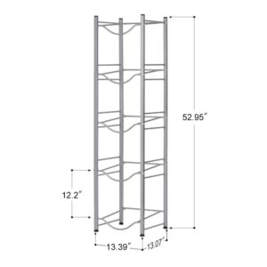 OYEAL Water Jug Stand 5 Tier Water Bottle Storage Organizer Detachable Heavy-Duty Water Rack for 5 Gallon Jug Dispenser Stand, Easy Assembly