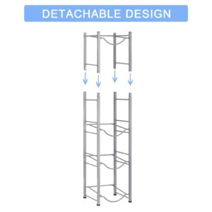 OYEAL Water Jug Stand 5 Tier Water Bottle Storage Organizer Detachable Heavy-Duty Water Rack for 5 Gallon Jug Dispenser Stand, Easy Assembly