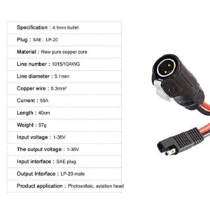 9M9 10AWG 2 Pin Power Industrial Circular Connector to SAE Adapter Cable for Furrion, Solar Suitcase LP-20 Waterproof RV Solar Port, Fit for Forrest River RV Solar Ports