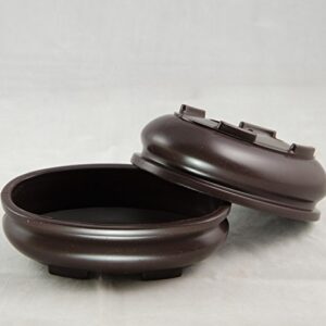 2 Oval Heavy Duty Plastic Bonsai/Succulent Pot 7"x 4.5"x 2" - Dark Brown