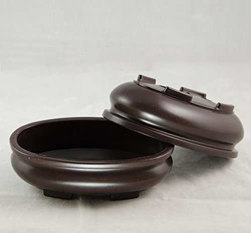 2 Oval Heavy Duty Plastic Bonsai/Succulent Pot 7"x 4.5"x 2" - Dark Brown