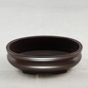 2 Oval Heavy Duty Plastic Bonsai/Succulent Pot 7"x 4.5"x 2" - Dark Brown