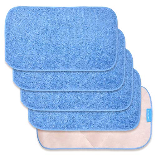 KEEPOW Microfiber Mop Cloth Refills Compatible with MR.SIGA Professional Microfiber Mop, Double Side use, Wet & Dry Mopping, Pack of 5