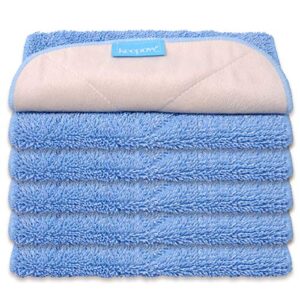 KEEPOW Microfiber Mop Cloth Refills Compatible with MR.SIGA Professional Microfiber Mop, Double Side use, Wet & Dry Mopping, Pack of 5