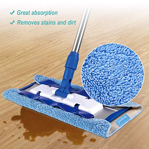 KEEPOW Microfiber Mop Cloth Refills Compatible with MR.SIGA Professional Microfiber Mop, Double Side use, Wet & Dry Mopping, Pack of 5