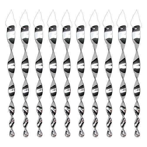 Tapix Bird Repellent Device 10 Pack Reflective Bird Diverters Hanging Spiral Ornamental Bird Deterrent Product Effectively Keeps Birds Away 11 inch Attractive Bird Scare Rods