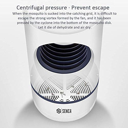 SENCA Electric Indoor Mosquito Trap, Mosquito Killer Lamp with USB Power Supply and Adapter, Suction Fan, No Zapper, Child Safe