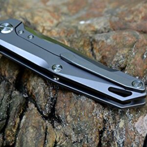 Twosun TS21 Pocket Knife D2 Blade Titanium Handle Drop Point Razor sharp