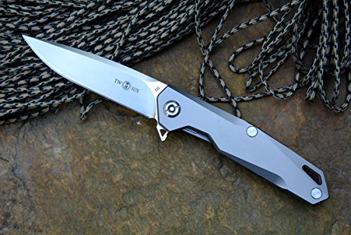 Twosun TS21 Pocket Knife D2 Blade Titanium Handle Drop Point Razor sharp