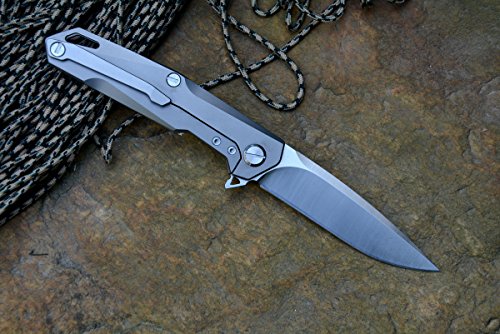 Twosun TS21 Pocket Knife D2 Blade Titanium Handle Drop Point Razor sharp