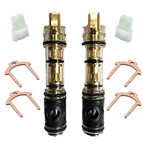 1225 1225B Dual-Seal Cartridge Replacement Kit (2 Pack) Compatible with Moen Single Handle Faucets/Showers, Brass Internal Shaft