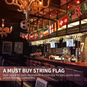 Anley 184Ft 200 Countries String Flag - International Bunting Banners for Party Decorations, Bars, Sports Clubs, School Festivals, Celebrations - 8" x 5", 200 Flags, 184 Feet