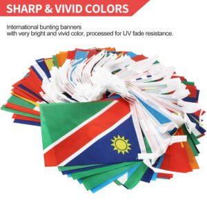 Anley 184Ft 200 Countries String Flag - International Bunting Banners for Party Decorations, Bars, Sports Clubs, School Festivals, Celebrations - 8" x 5", 200 Flags, 184 Feet