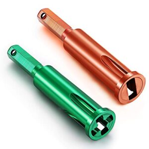 2 Pieces Wire Twisting Tools, Wire Stripper and Twister, Wire Terminals Power Tools for Stripping and Twisting Wire Cable, both Manual and Electric (Green and Orange)