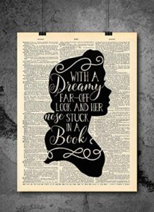 beauty and the beast - dreamy - vintage art - authentic upcycled dictionary art print - home or office decor - inspirational and motivational quote art