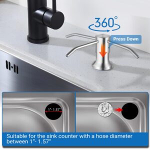 Dish Soap Dispenser for Kitchen Sink and Tube Kit, 47" Tube Connects Pump Directly to Soap Bottle Brushed Nickel