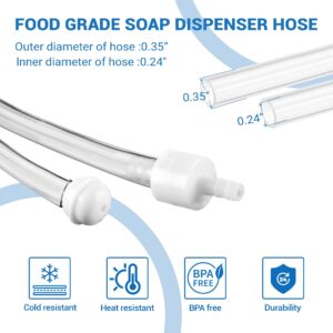 Dish Soap Dispenser for Kitchen Sink and Tube Kit, 47" Tube Connects Pump Directly to Soap Bottle Brushed Nickel