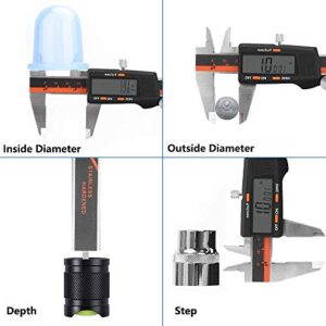 Allnice Digital Caliper 0-6" Vernier Caliper Digital Electronic Gauge Micrometer Measuring Tool with Large LCD Screen and Stainless Steel Body, Millimeter/Inch/Fraction Conversion